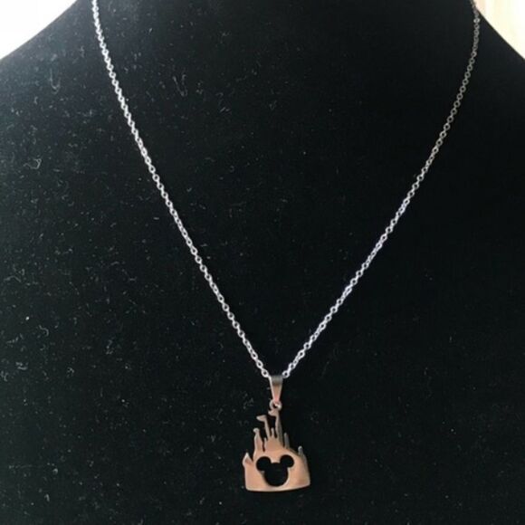 Disney Castle Mickey Mouse Pendant Necklace - Picture 2 of 3